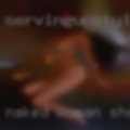 Naked woman shoving pussy